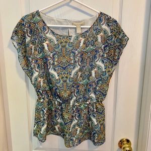 Banana Republic peplum paisley blouse (EUC)